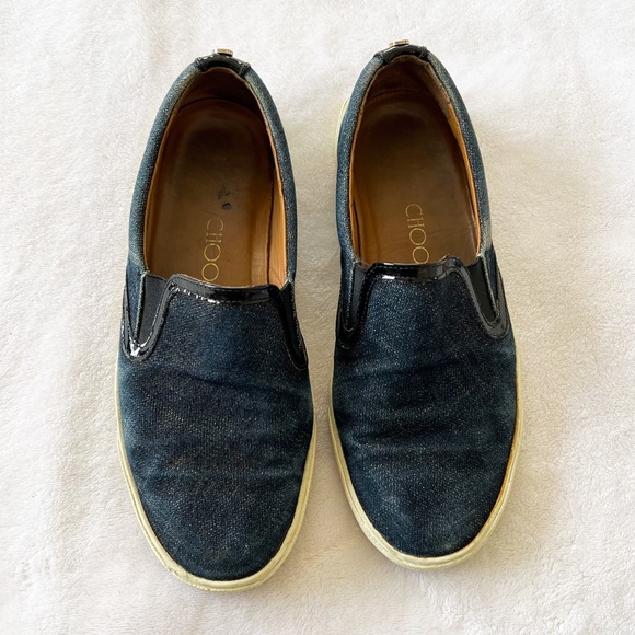 Jimmy Choo Demi Denim Trainer Slip On Sneakers - Picture 2 of 11